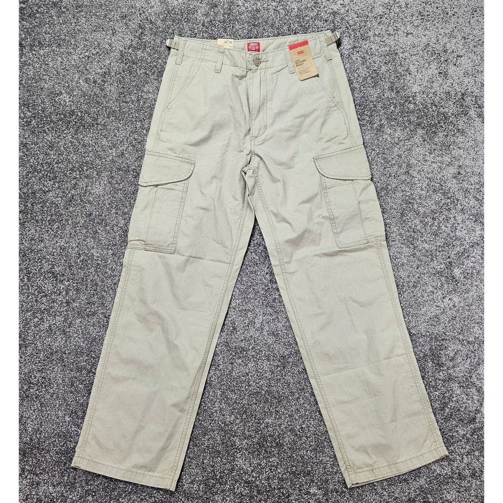 Levi's XX Cargo Baggy Pants Mens 31x32 Tan Khaki Solid Cotton Utility NWT